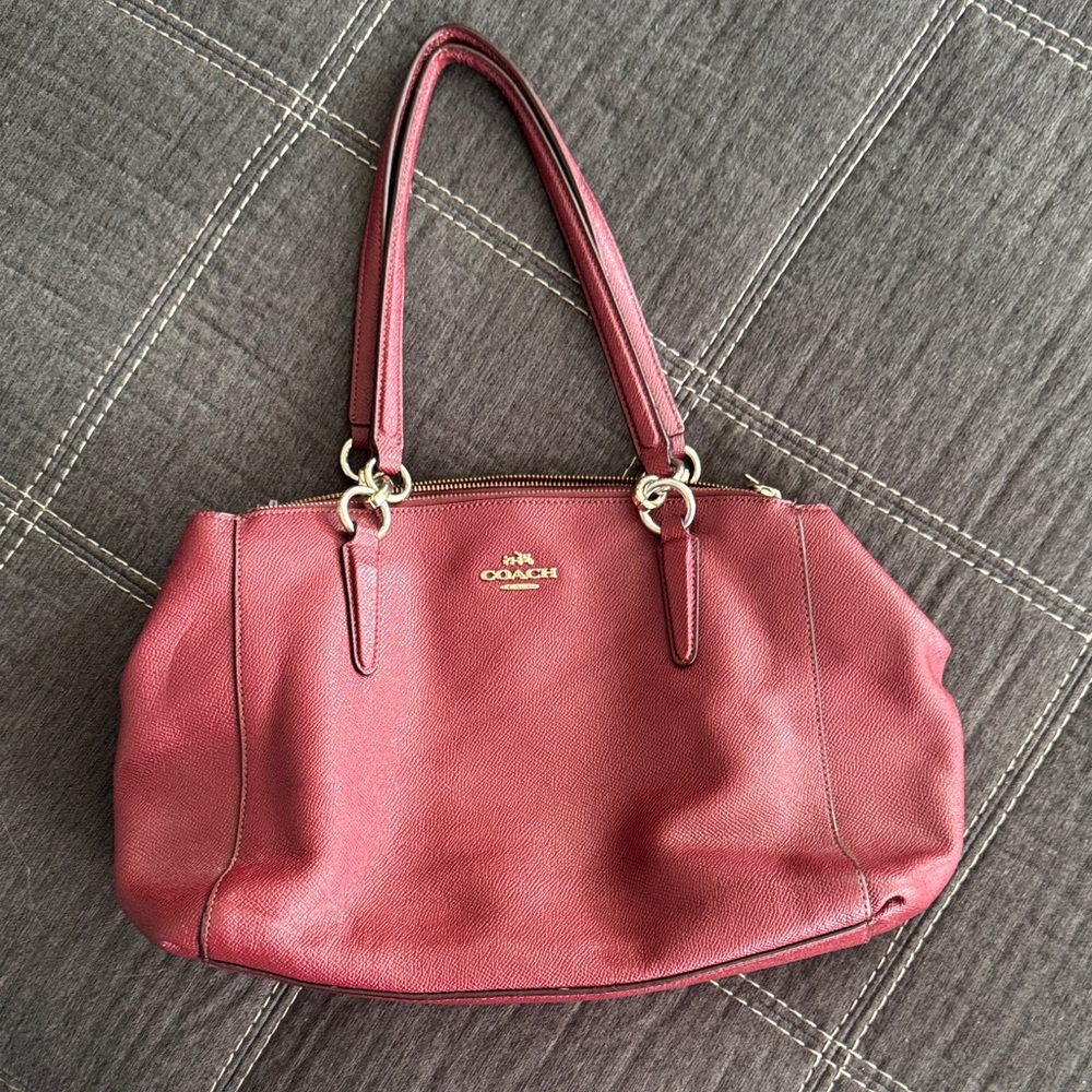 Coach Rose Leather Shoulder Bag